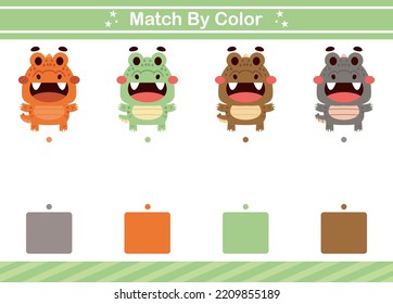 Match by color Educational game for kindergarten and preschool Matching game worksheet for kids