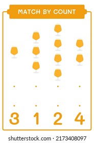 Match by count of Beer, game for children. Vector illustration, printable worksheet