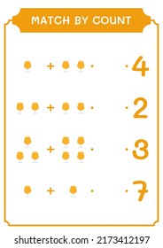 Match by count of Beer, game for children. Vector illustration, printable worksheet