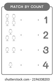 Match by count of Beer, game for children. Vector illustration, printable worksheet