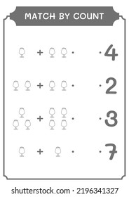 Match by count of Beer, game for children. Vector illustration, printable worksheet