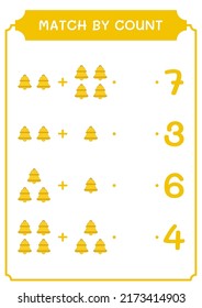 Match by count of Bell, game for children. Vector illustration, printable worksheet