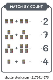 Match by count of Calculator, game for children. Vector illustration, printable worksheet