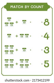 Match by count of Calender, game for children. Vector illustration, printable worksheet