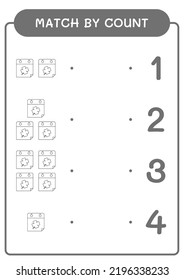 Match by count of Calender, game for children. Vector illustration, printable worksheet