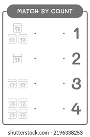 Match by count of Calender, game for children. Vector illustration, printable worksheet