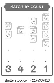 Match by count of Calender, game for children. Vector illustration, printable worksheet
