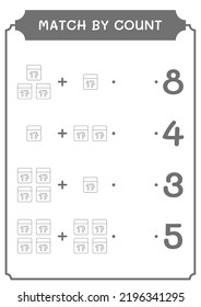 Match by count of Calender, game for children. Vector illustration, printable worksheet