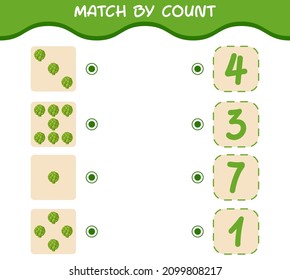 Match by count of cartoon artichoke. Match and count game. Educational game for pre shool years kids and toddlers