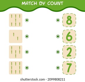 Match by count of cartoon asparagus. Match and count game. Educational game for pre shool years kids and toddlers