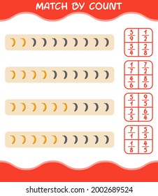 Match by count of cartoon banana. Match and count game. Educational game for pre shool years kids and toddlers