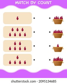 Match by count of cartoon beet. Match and count game. Educational game for pre shool years kids and toddlers