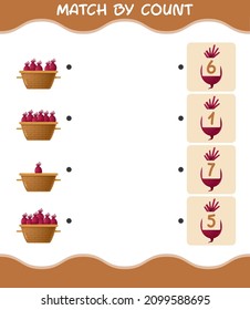 Match by count of cartoon beet. Match and count game. Educational game for pre shool years kids and toddlers