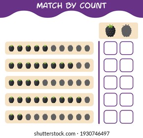Match by count of cartoon blackberry. Match and count game. Educational game for pre shool years kids and toddlers