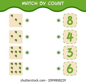Match by count of cartoon bok choy. Match and count game. Educational game for pre shool years kids and toddlers