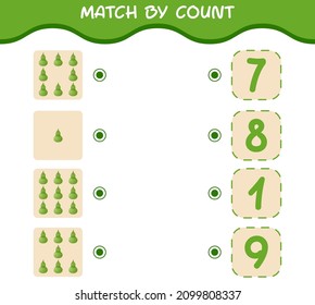 Match by count of cartoon calabash. Match and count game. Educational game for pre shool years kids and toddlers