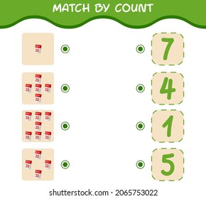 Match by count of cartoon calendar. Match and count game. Educational game for pre shool years kids and toddlers