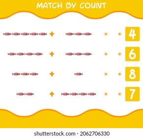 Match by count of cartoon candy. Match and count game. Educational game for pre shool years kids and toddlers