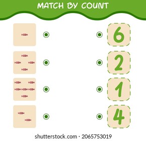 Match by count of cartoon candy. Match and count game. Educational game for pre shool years kids and toddlers