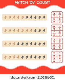 Coincidir por el recuento de la mandioca de dibujos animados. Juego y cuenta. Juego educativo para niños y niños en edad preescolar