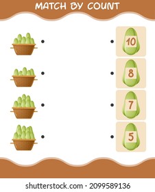 Coincidencia por el recuento de chayote de dibujos animados. Juego y cuenta. Juego educativo para niños y niños en edad preescolar