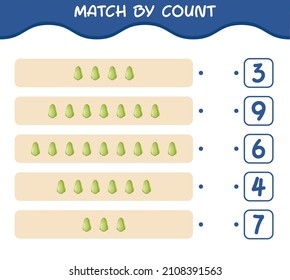Coincidencia por el recuento de chayote de dibujos animados. Juego y cuenta. Juego educativo para niños y niños en edad preescolar