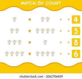 Match by count of cartoon christmas ornament. Match and count game. Educational game for pre shool years kids and toddlers