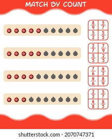 Entdecken Sie Cartoon-Weihnachtsschmuck. Match and count Game. Erziehungsspiel für Kinder und Kleinkinder im Vorschulalter