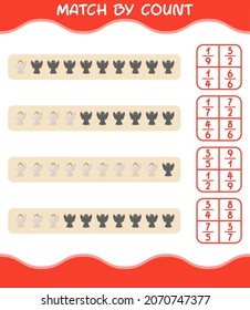 Match by count of cartoon christmas ornament. Match and count game. Educational game for pre shool years kids and toddlers