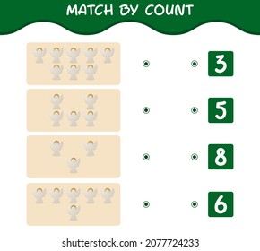 Match by count of cartoon christmas ornament. Match and count game. Educational game for pre shool years kids and toddlers