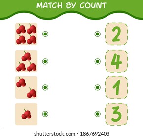 Match by count of cartoon cranberries. Match and count game. Educational game for pre shool years kids and toddlers