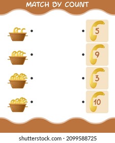 Match by count of cartoon crookneck squash. Match and count game. Educational game for pre shool years kids and toddlers