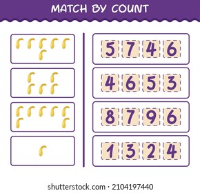 Match by count of cartoon crookneck squash. Match and count game. Educational game for pre shool years kids and toddlers