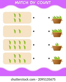 Match by count of cartoon edamame. Match and count game. Educational game for pre shool years kids and toddlers