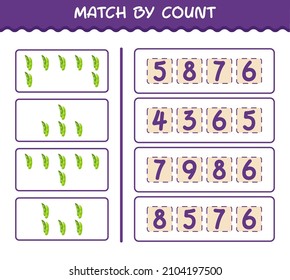 Match by count of cartoon edamame. Match and count game. Educational game for pre shool years kids and toddlers