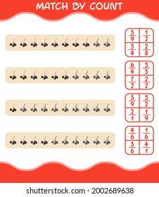 Match by count of cartoon elderberry. Match and count game. Educational game for pre shool years kids and toddlers
