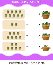 Match by count of cartoon fennel. Match and count game. Educational game for pre shool years kids and toddlers