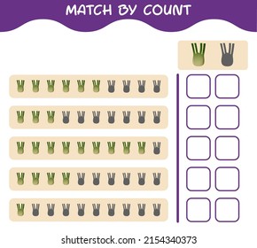 Match by count of cartoon fennel. Match and count game. Educational game for pre shool years kids and toddlers