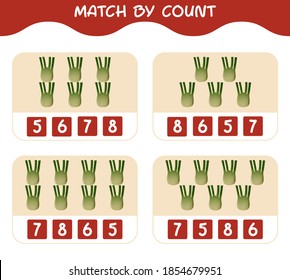 Match by count of cartoon fennels. Match and count game. Educational game for pre shool years kids and toddlers