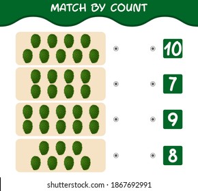 Match by count of cartoon fruits. Match and count game. Educational game for pre shool years kids and toddlers
