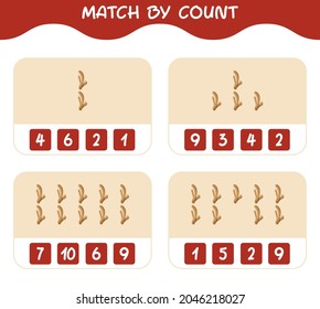 Match nach Anzahl der Cartoon Ingwer. Match and count Game. Erziehungsspiel für Kinder und Kleinkinder im Vorschulalter