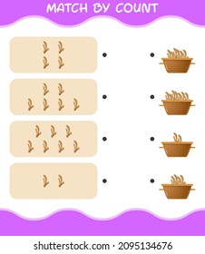 Match by count of cartoon ginger. Match and count game. Educational game for pre shool years kids and toddlers