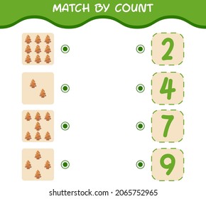 Match by count of cartoon gingerbread cookie . Match and count game. Educational game for pre shool years kids and toddlers