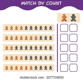 Match by count of cartoon gingerbread cookie . Match and count game. Educational game for pre shool years kids and toddlers