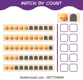 Match by count of cartoon girls. Match and count game. Educational game for pre shool years kids and toddlers