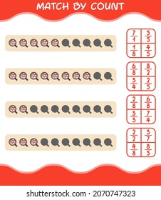 Match by count of cartoon hot chocolate. Match and count game. Educational game for pre shool years kids and toddlers