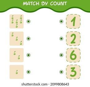 Match nach Anzahl der Cartoon Kohlrabi. Match and count Game. Erziehungsspiel für Kinder und Kleinkinder im Vorschulalter