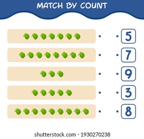 Match by count of cartoon lime. Match and count game. Educational game for pre school years kids and toddlers
