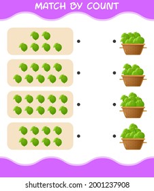 Match by count of cartoon lime. Match and count game. Educational game for pre shool years kids and toddlers