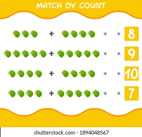 Match by count of cartoon limes. Match and count game. Educational game for pre shool years kids and toddlers